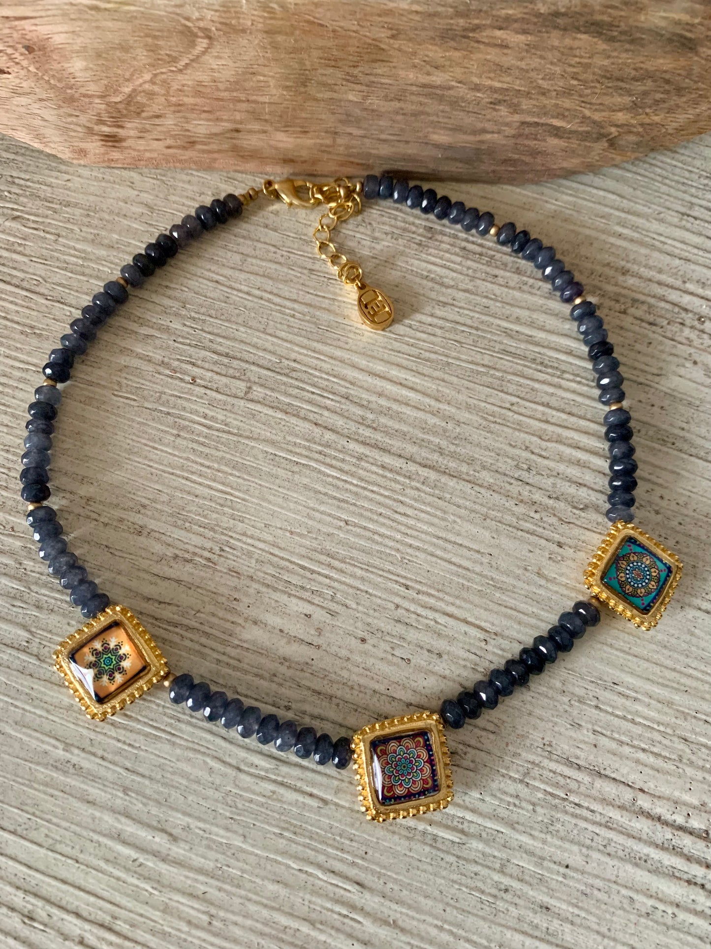 Labradorite & mandala mosaics. ITEM 821
