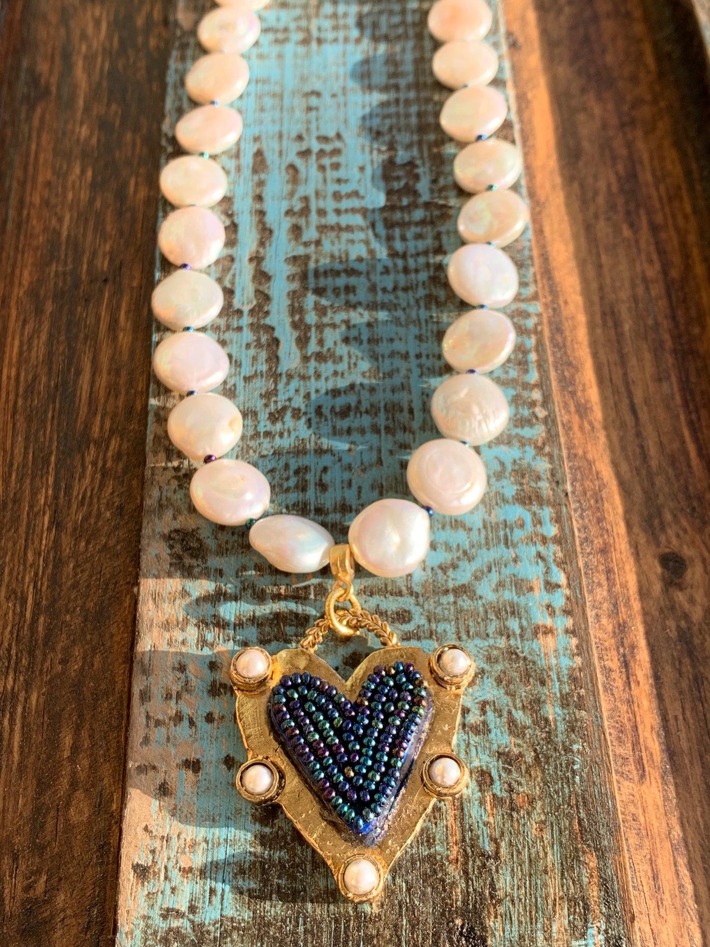 Carmen Blue Heart Necklace ITEM HP215