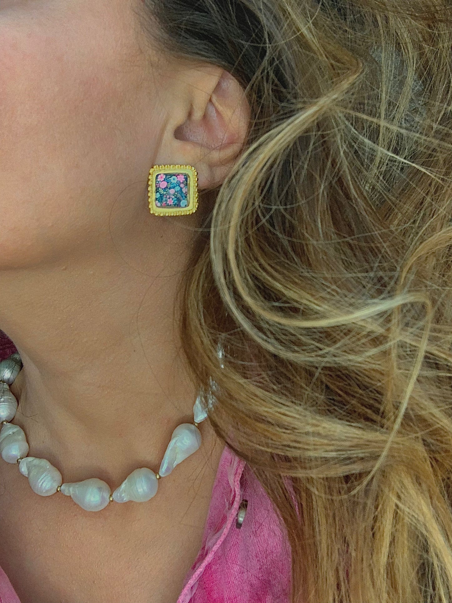 Baroque pearl & Czech crystal. ITEM 623