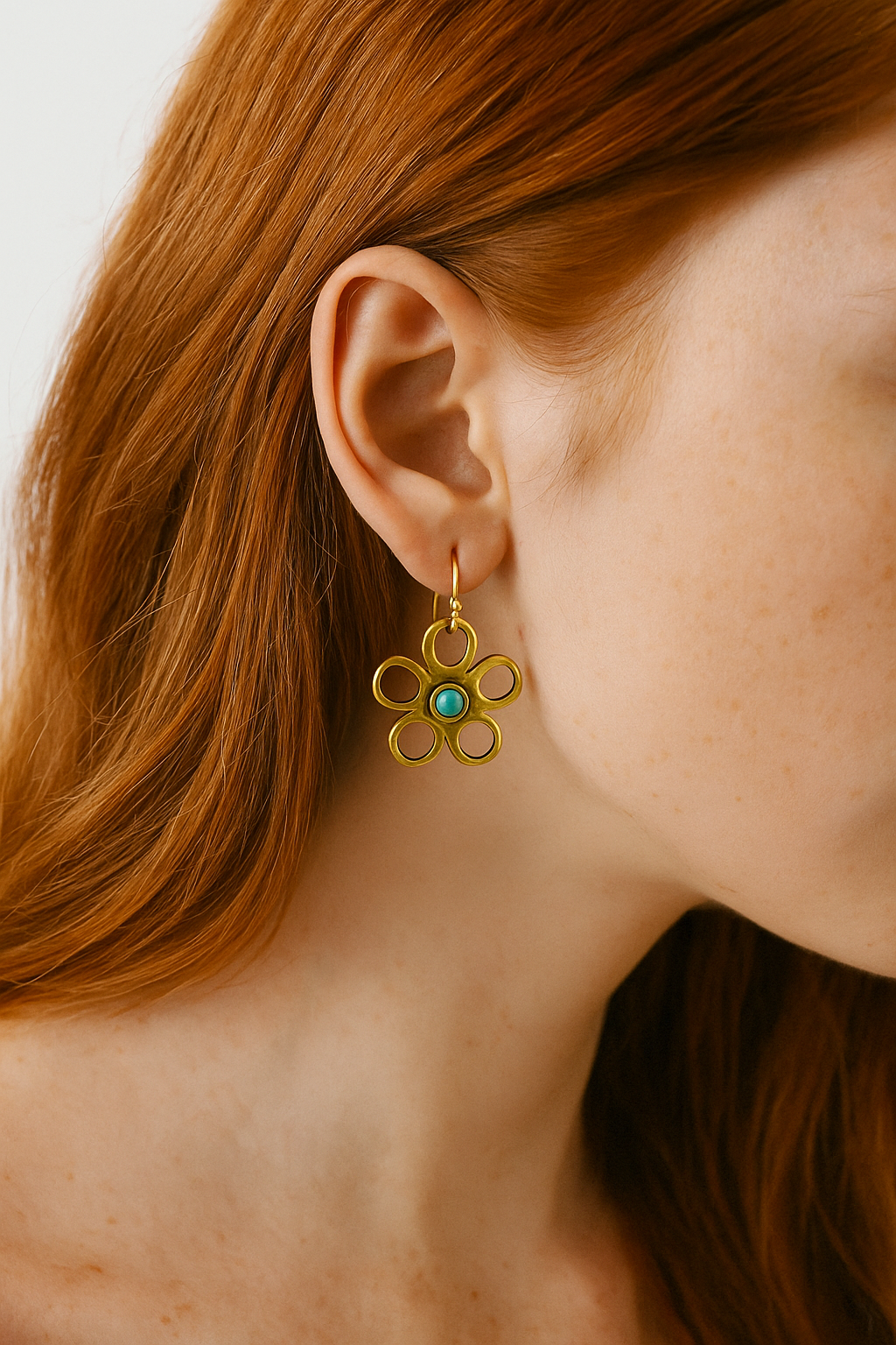Turquoise Petals Earrings. ITEM FT30