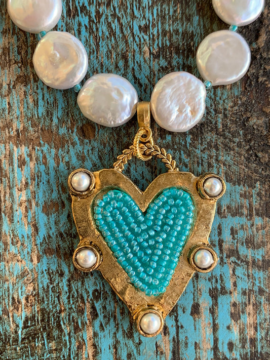 Carmen Turquoise Heart Necklace ITEM HP219