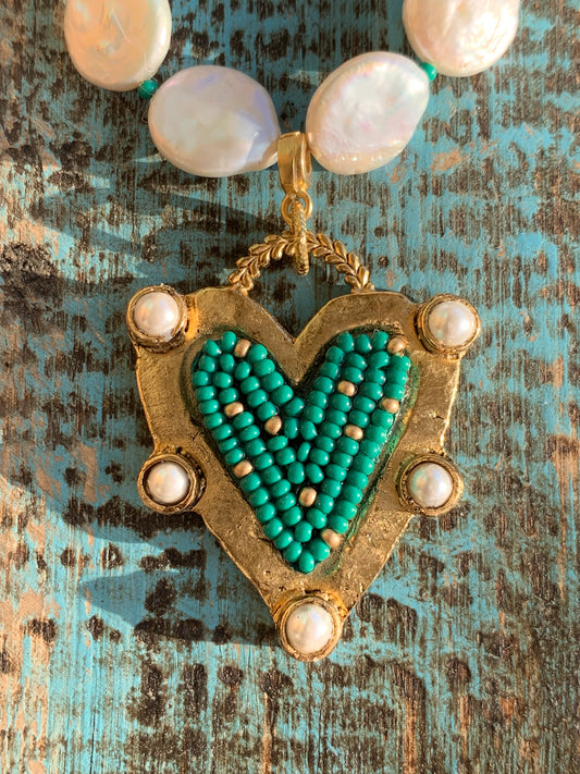 Carmen Green Heart Necklace ITEM HP217