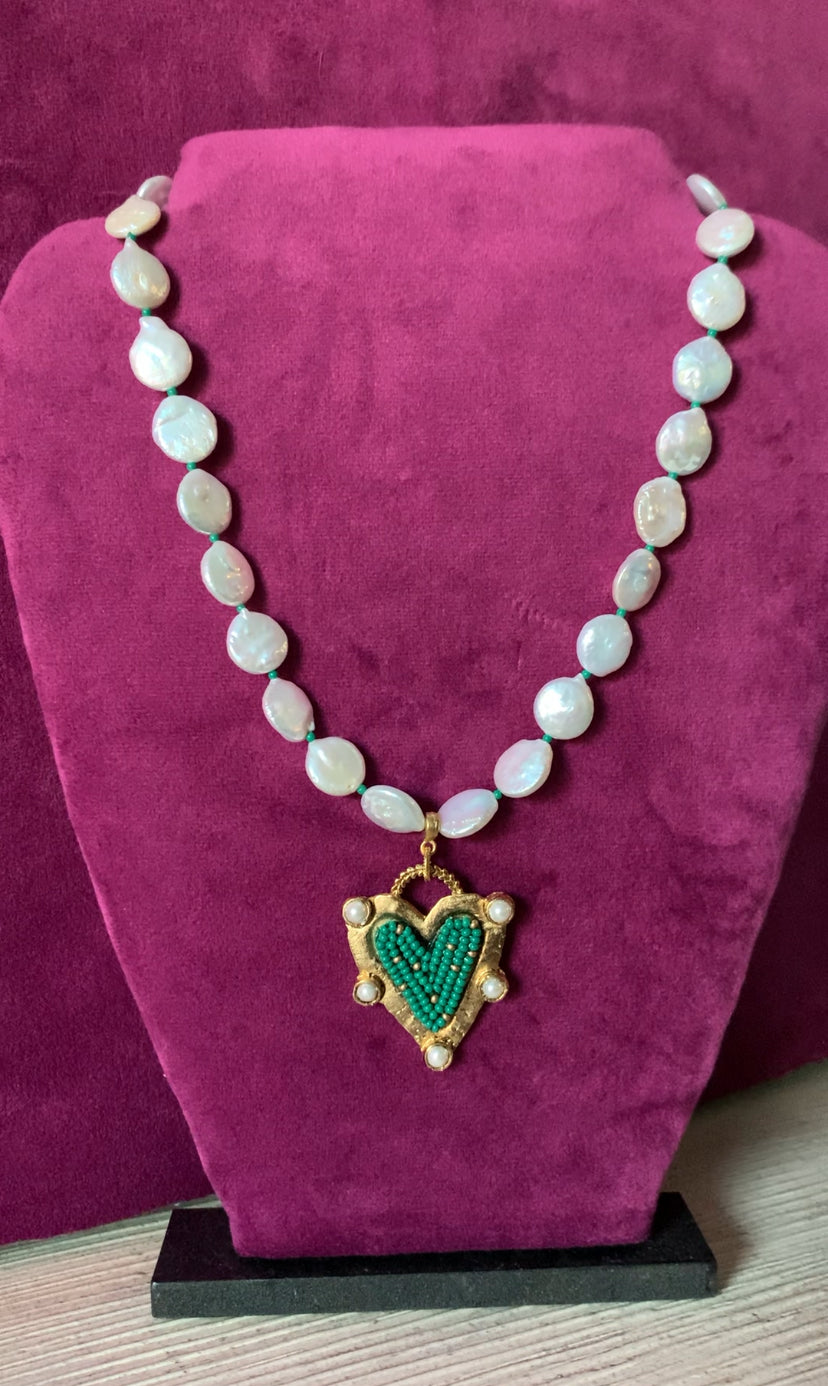 Carmen Green Heart Necklace ITEM HP217